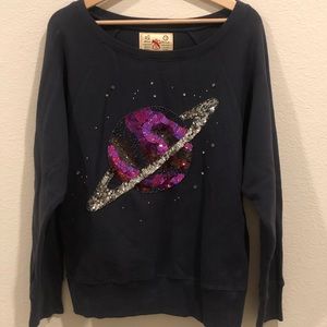 French Connection Sequin Planet Sweatshirt